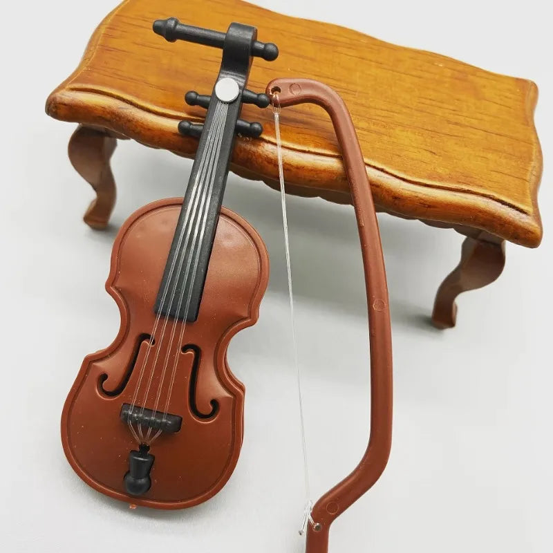 Handcrafted Miniature Wooden Violin Decoration