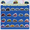 A collection of 50 pieces of Stitch-themed monster truck cartoon stickers.