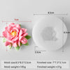 A pink multi-flower silicone mold with finished dimensions and weight specifications.