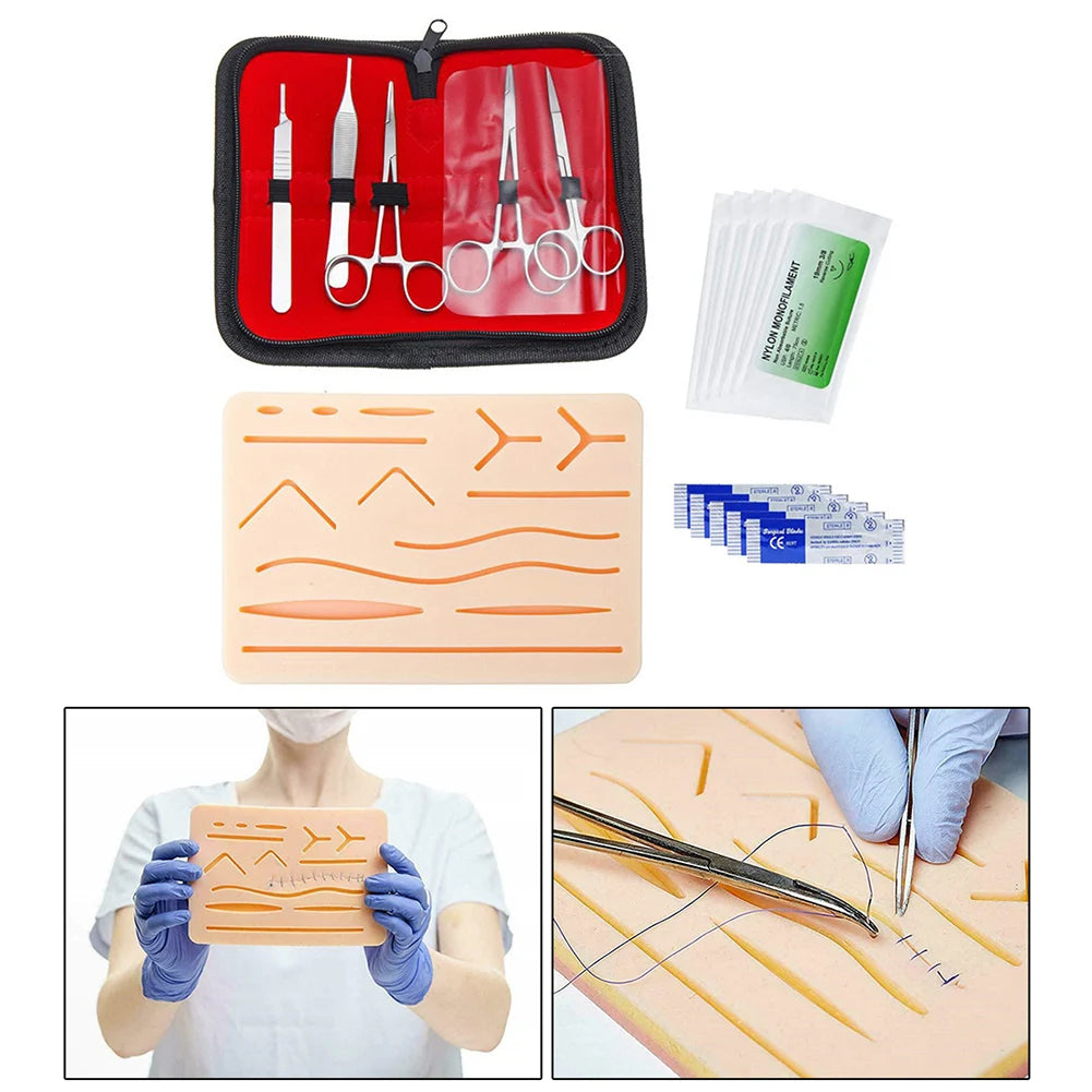 Suture Practice Kit with Reusable Skin Pad for Medical Training