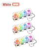 White 3PCS LED keyboard keycap fidget keychain for stress relief