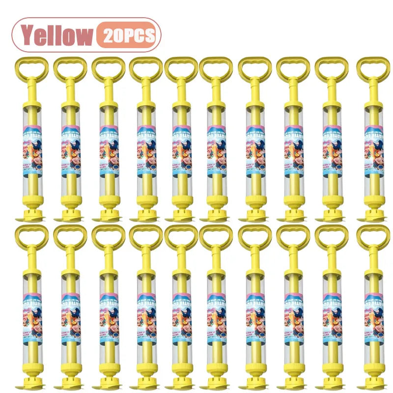 Yellow rotating firework water blaster toy for kids with multiple nozzles