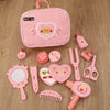 Wooden Pretend Play Makeup Set with Dressing Table & Makeup Bag
