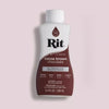 A white bottle of Rit cocoa brown chocolate fabric dye with a black cap and label.