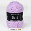 Purple milk cotton yarn skein for knitting and crochet