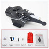 Black electric auto-retractable wrist-mounted web shooter for cosplay with accessories and instructions