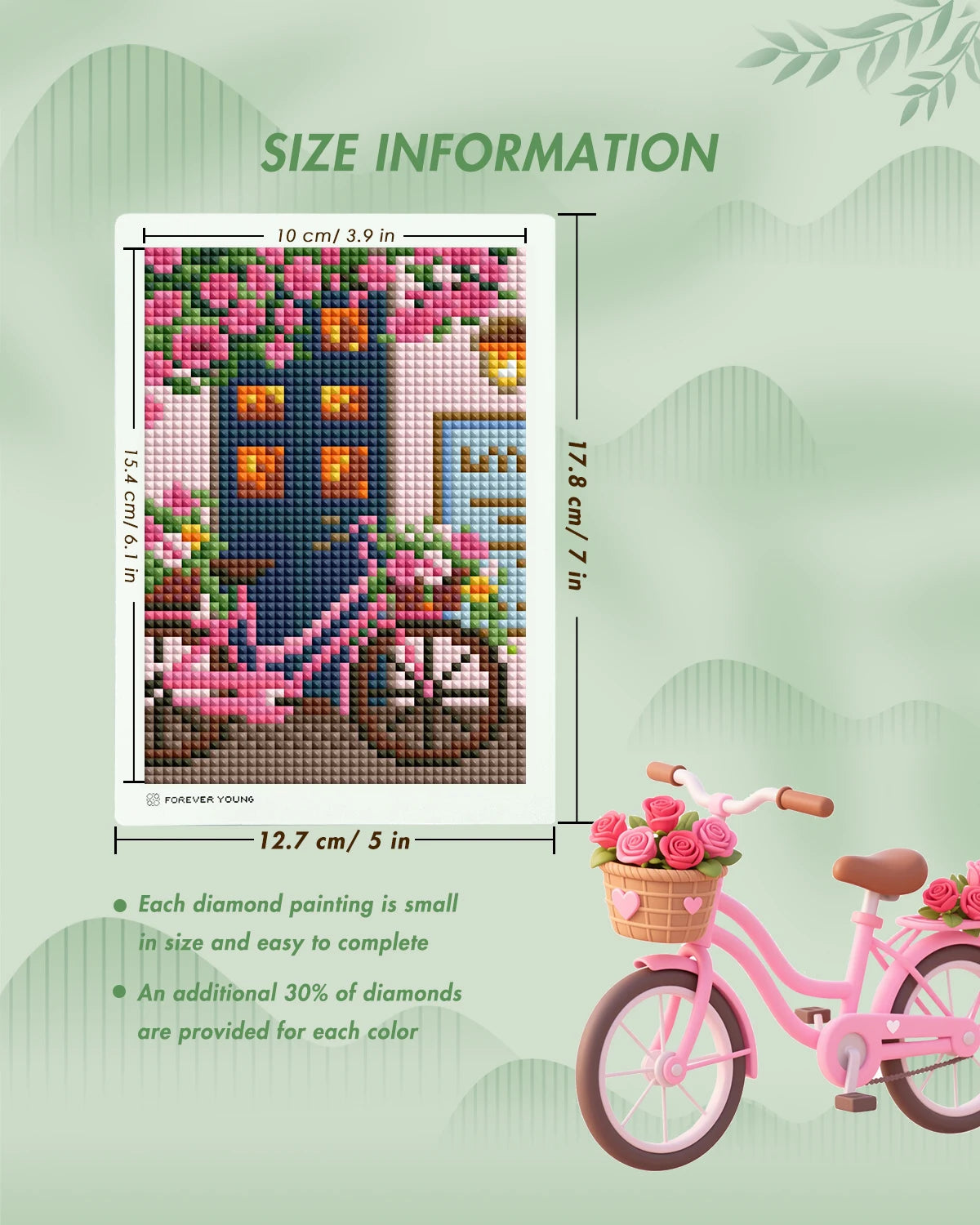 Beginner Diamond Art Kit with 12 Postcard-Style Scenic Designs