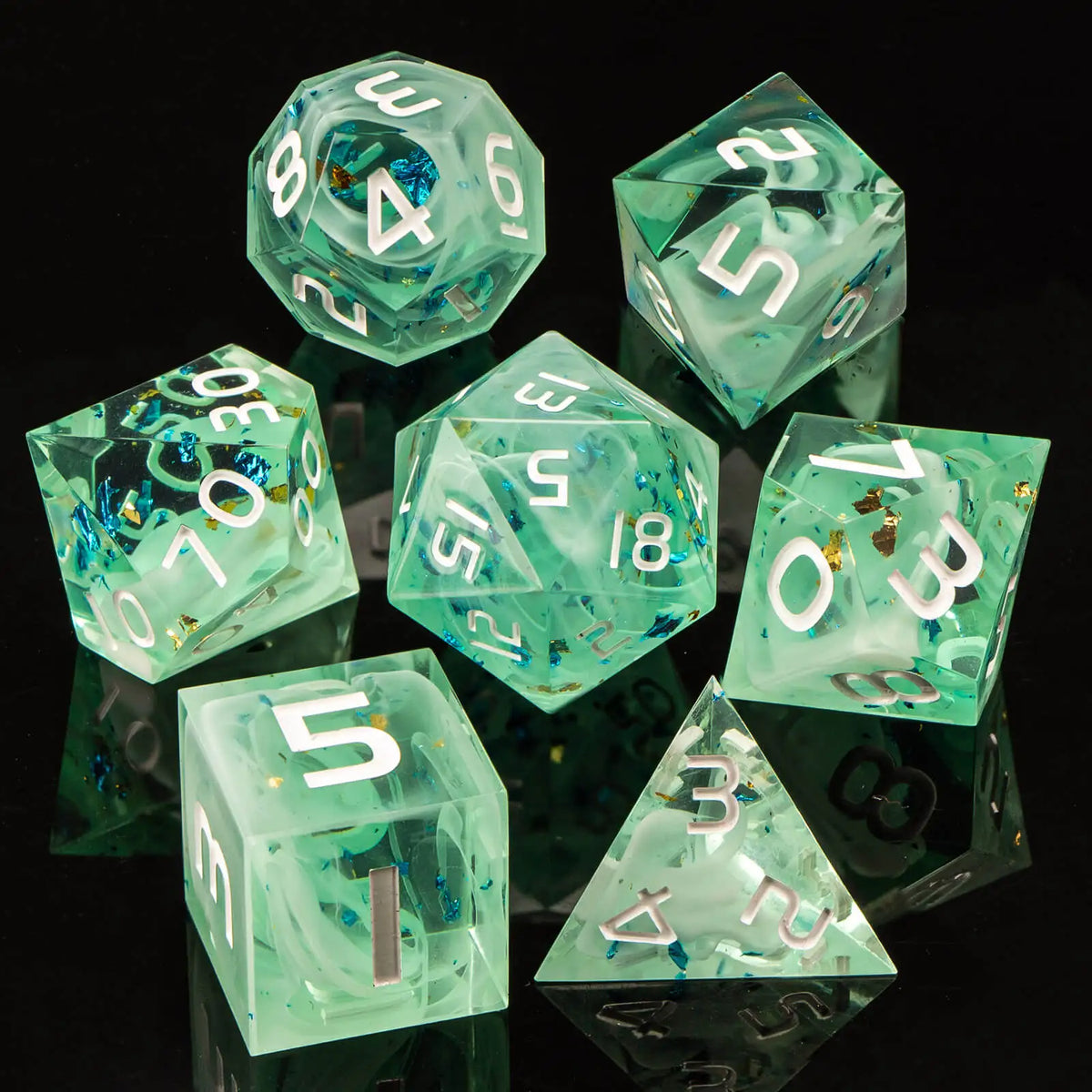 Handmade Resin Sharp Edge Dice Set for RPG Games
