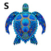 A vibrant blue wooden jigsaw puzzle shaped like an animal, featuring intricate patterns and a tree of life design.