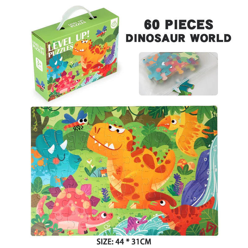 Montessori Wooden Cartoon Puzzle Set for Kids