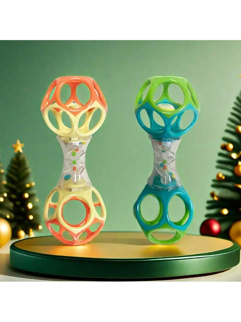 Easy-Grasp Baby Rattle Toy with Soft Teething Edges
