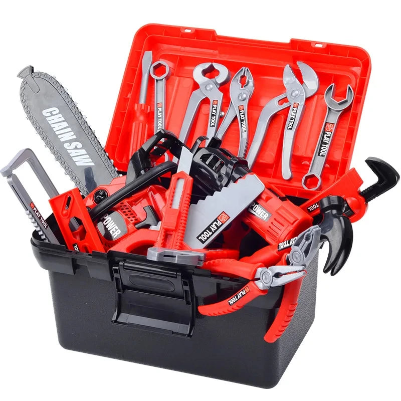 Kids Repair Toolbox Toy Set – Pretend Play Engineering Tools with Drill