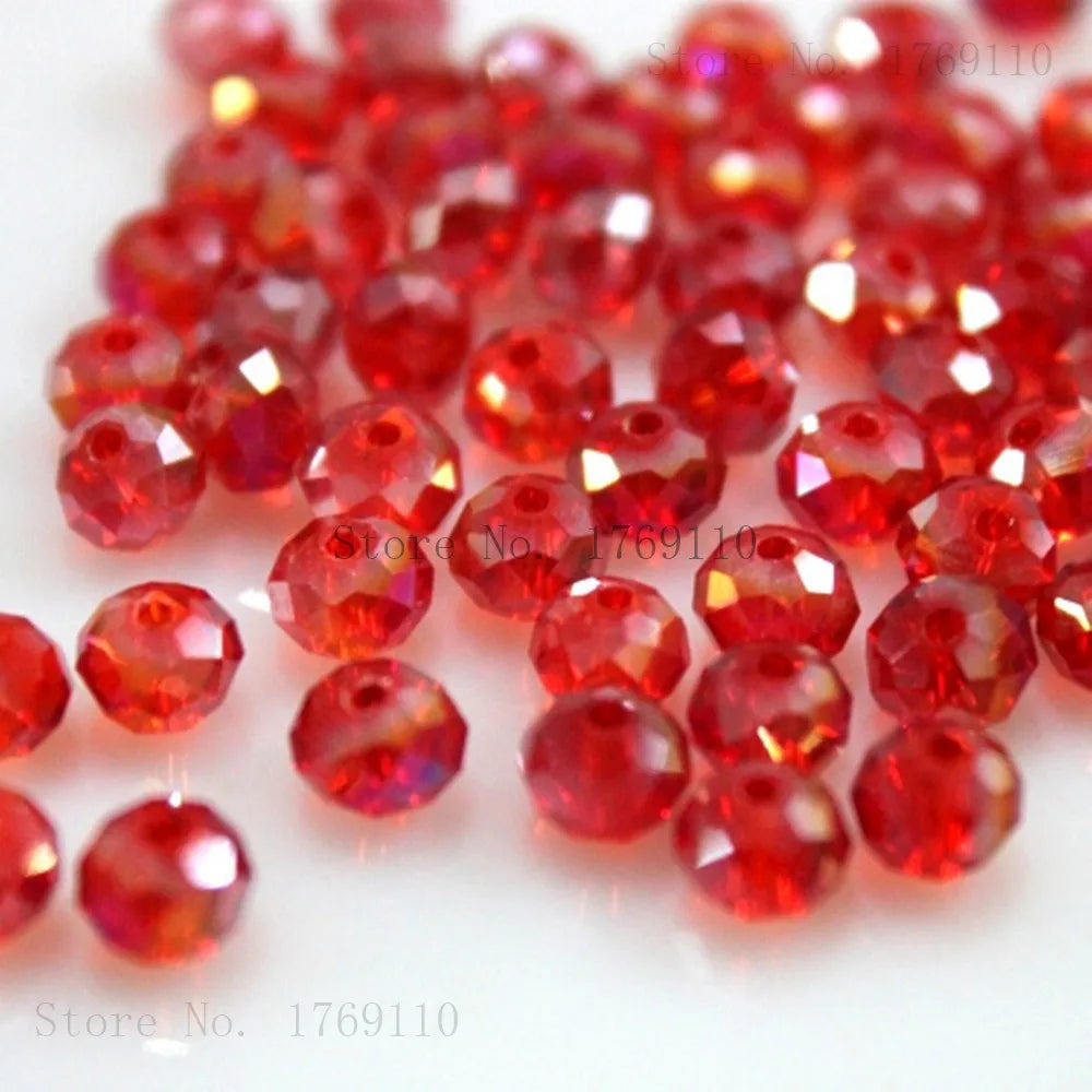Faceted Crystal Glass Rondelle Beads for Jewelry Making