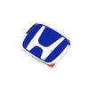 A blue and white emblem car badge decal for Honda models.
