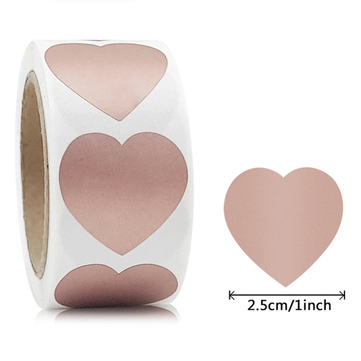 Scratch-Off Heart Stickers for Games, Gifts & DIY Crafts (300 Pack)
