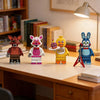 A collection of Five Nights at Freddy's Bonnie and friends mini building block figures displayed on a wooden table.