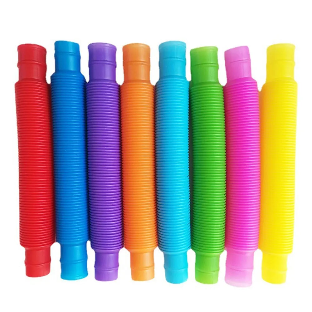 Colorful Telescopic Pop Tubes Sensory Toy Set (8 Pieces)