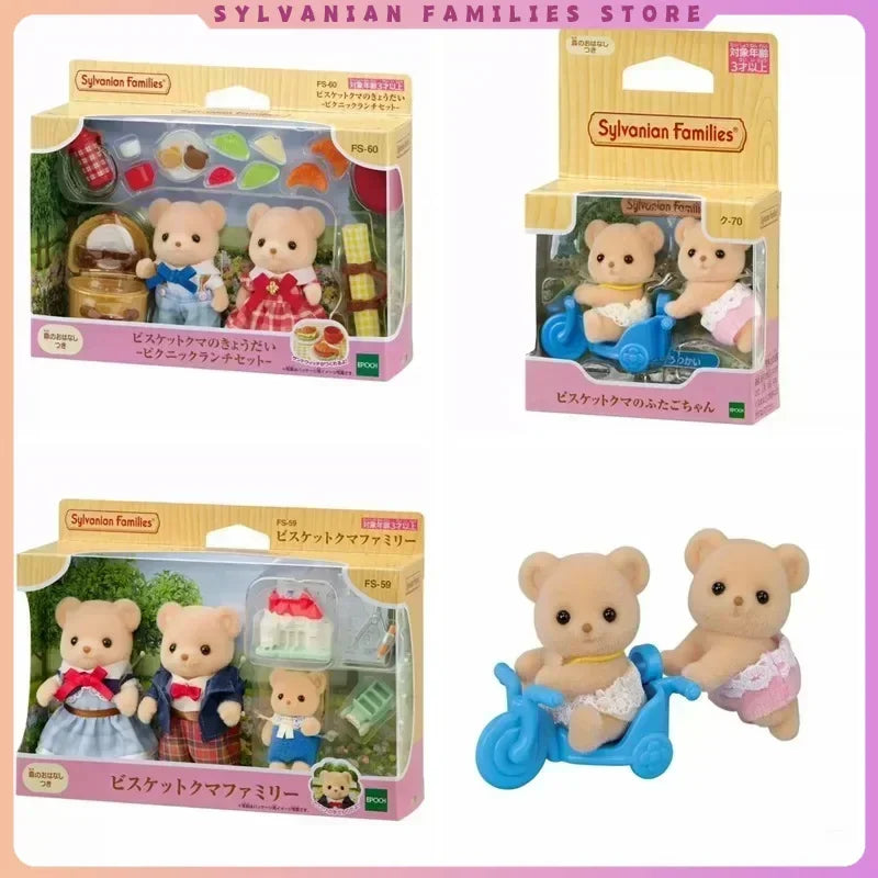 Sylvanian Families Cookie Bear Twins Family Set featuring two bear figures and accessories.