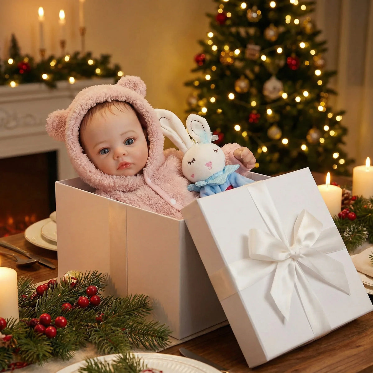 18" Lifelike Reborn Baby Doll with Soft Cloth Body and Hand-Painted Details
