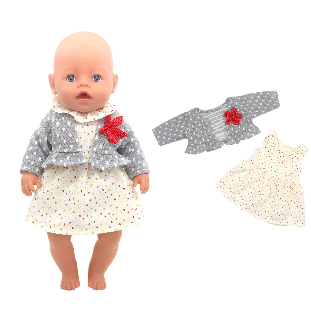 Cute 2-Piece Romper Outfit for 17-Inch Reborn Baby Dolls