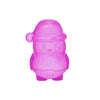 A bright pink squishy toy shaped like a bearded Santa Claus