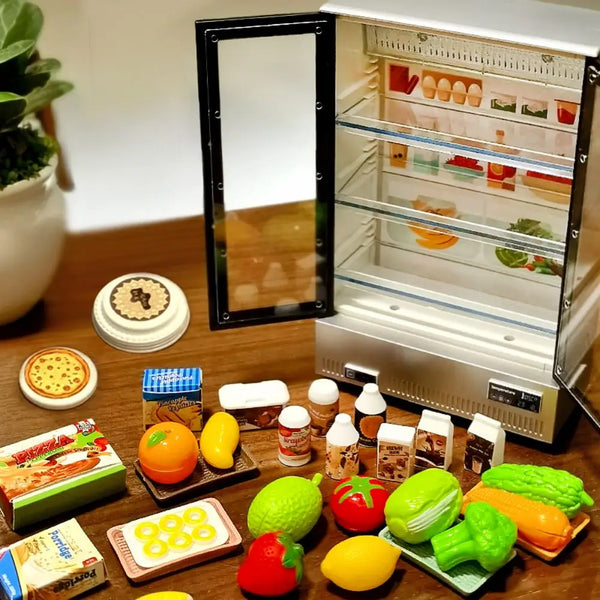 Miniature Play Refrigerator with Light & Sound for Kids