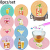 Van Gogh Starry Night Diamond Painting Coaster Kit with Metal Holder