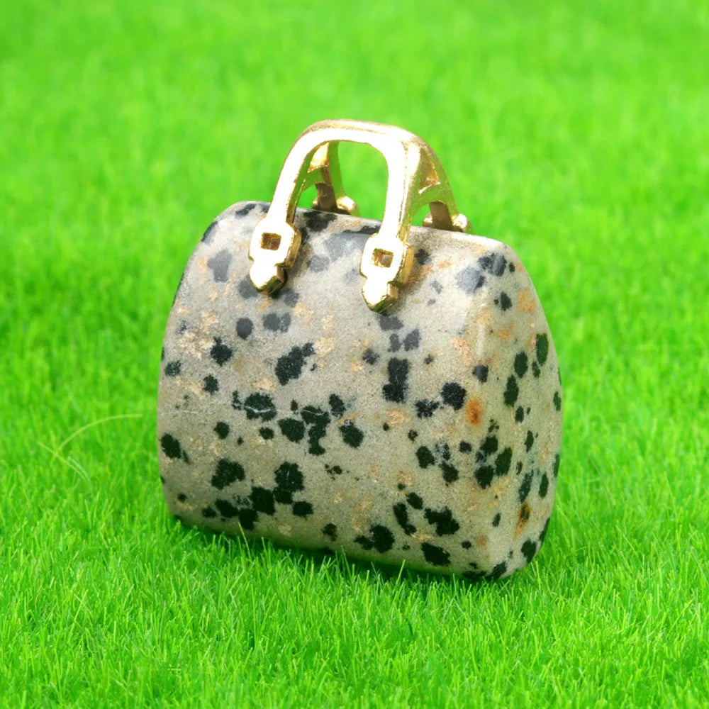 Mini Handbag-Shaped Crystal Agate Pendant for Jewelry Making