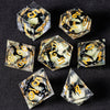 Liquid Core Glow D&D Dice Set with Sharp Edges