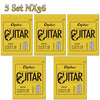 Five sets of Orphee NX36 silver-plated nylon classical guitar strings packaged in yellow boxes