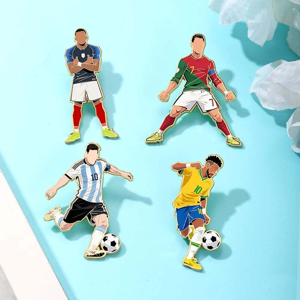 Cartoon Football Player No. 7 Enamel Pin