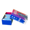 A box of the Kariba card game featuring blue and purple cards and a colorful design.