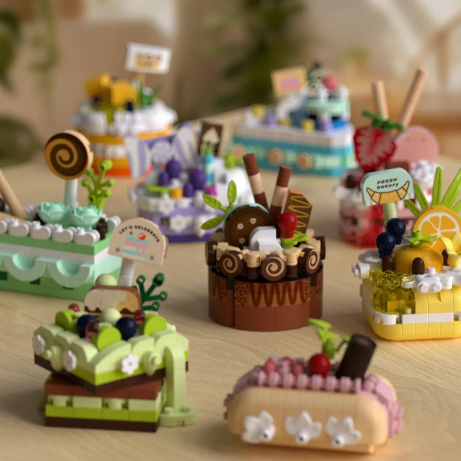 Cake-Shaped Building Block Set for Creative Home Décor