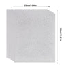 A sheet of white rhinestone sticker dots with dimensions 25cm by 30cm.
