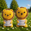 Handmade Crochet Lion Doll with Card