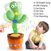 A green cactus toy with musical notes and glowing lights, designed for singing, dancing, and recording.