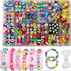 A large assortment of 700 pieces of beads and charms for jewelry making kits, including various colors and shapes.