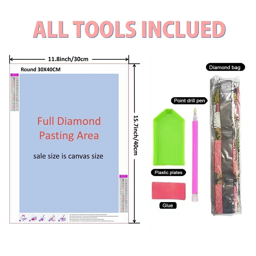 The Vampire Diaries 5D Diamond Painting Kit – Full Round Drill Crystal Art for DIY Home Decor