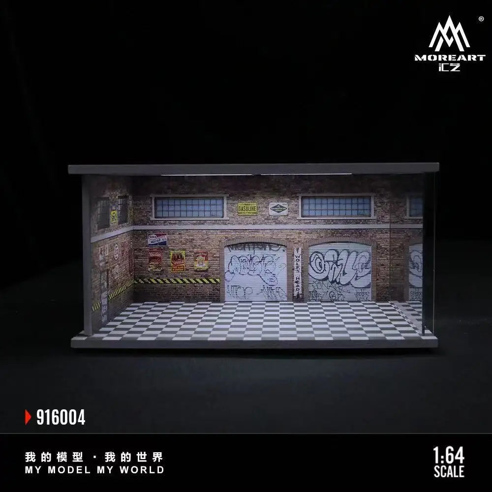 1:64 Scale Garage Diorama Model Kit with Working Lights