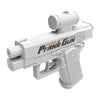 A white two-way prank water gun with a double spray function.