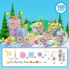 A set of 166 motorized gear building blocks and rail car components for construction