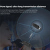 A professional wireless microphone system showing a transmitter being used to send a pure signal over a long distance.