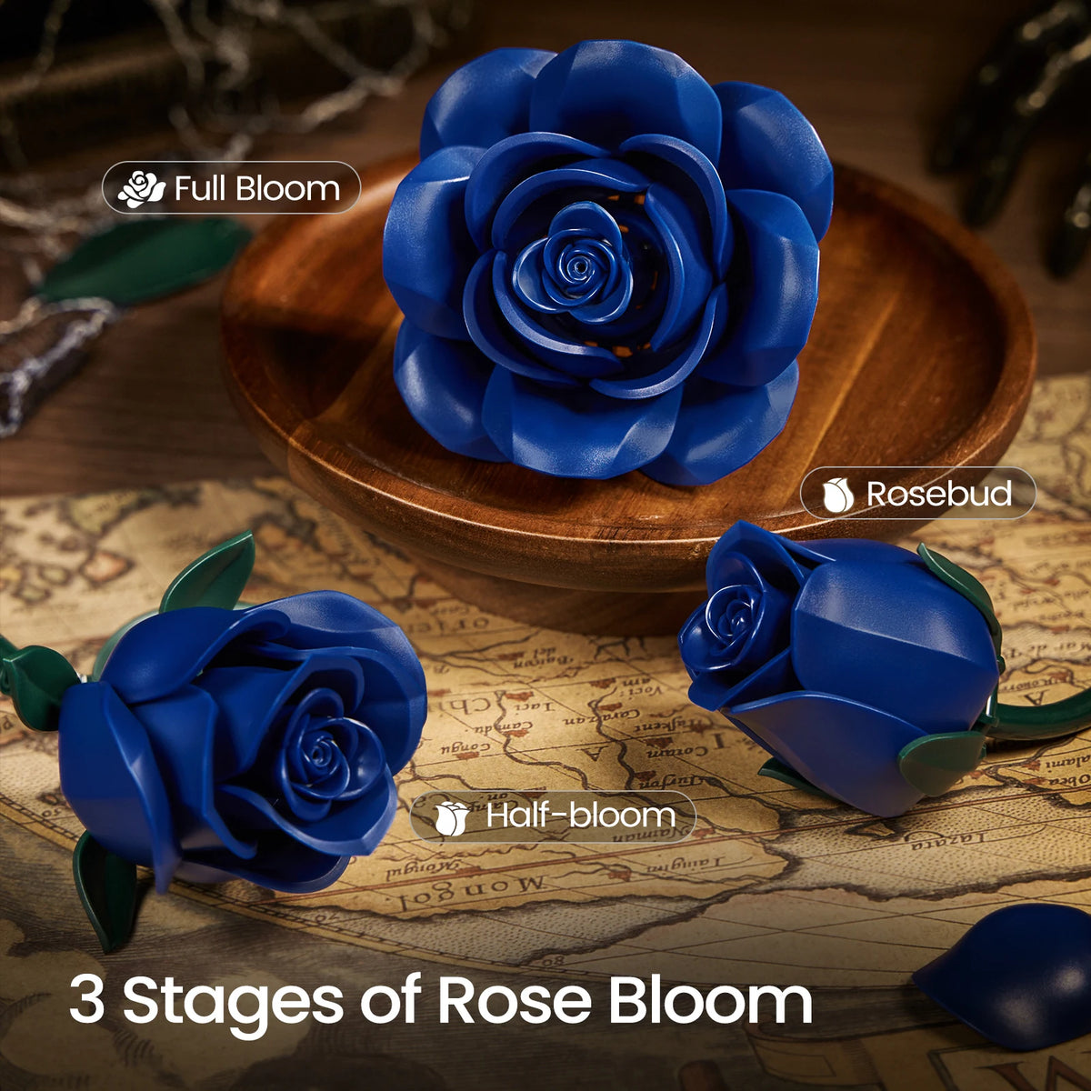 Gothic Rose Bouquet Building Kit — Dark Floral Home Decor for Adults