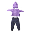 3-Piece Knit Doll Outfit: Sweater, Hat & Pants