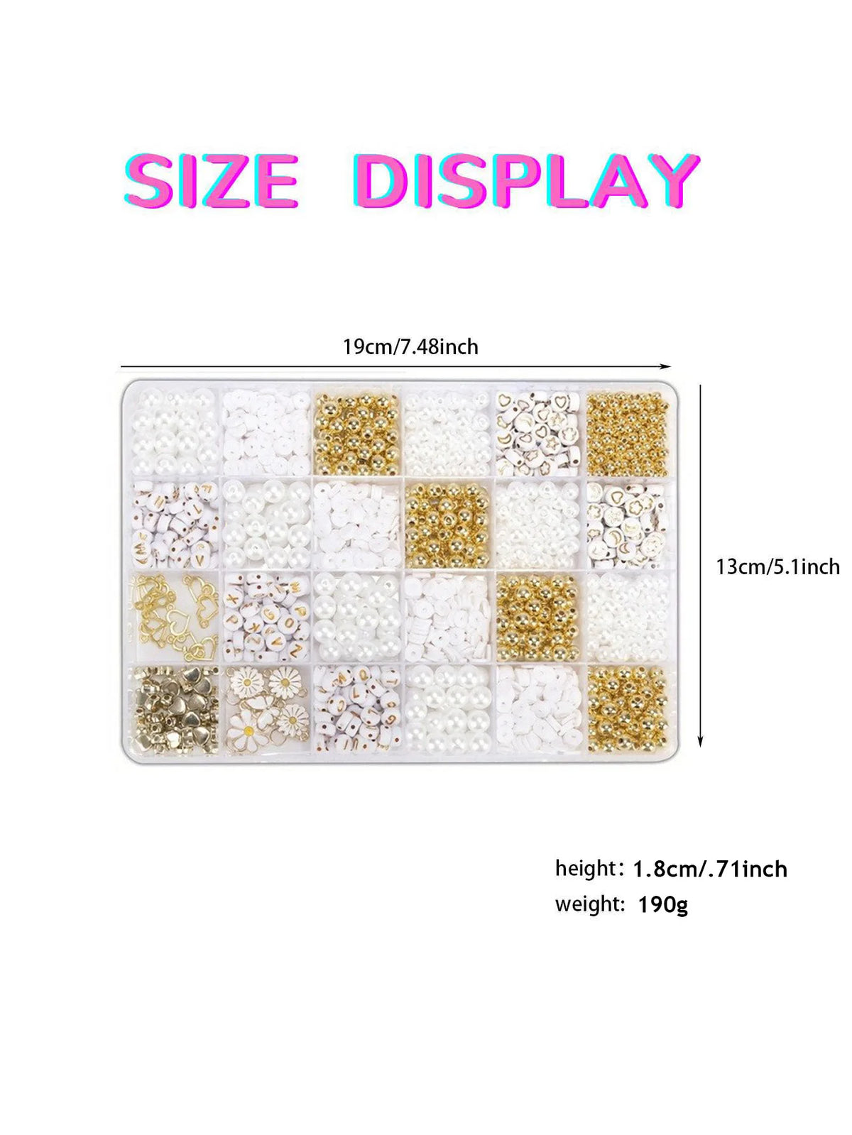 DIY Clay Bead Jewelry Making Kit with Daisy Charms and Alphabet Beads