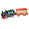 Magnetic Wooden Train Set with Locomotive and Two Carriages
