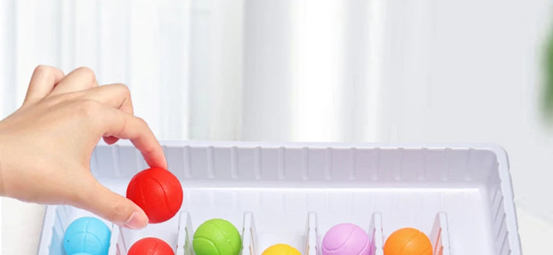 Rainbow Ball Sorting Board Game for Kids