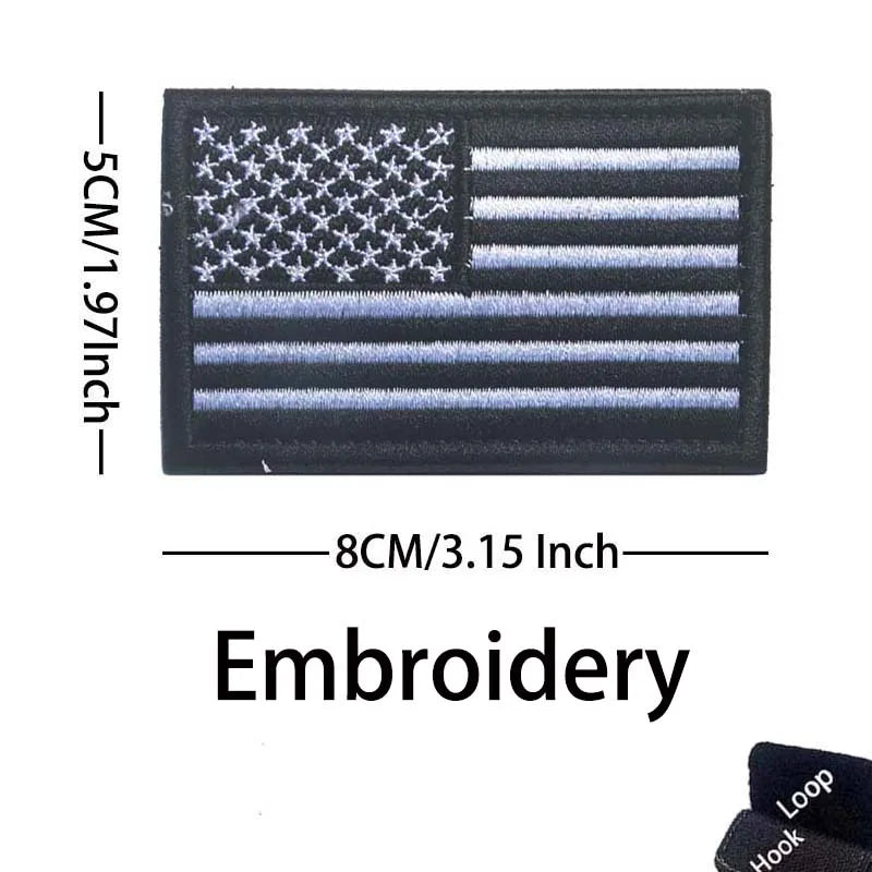 Reflective American Flag Tactical Patch with Glow-in-the-Dark Detail