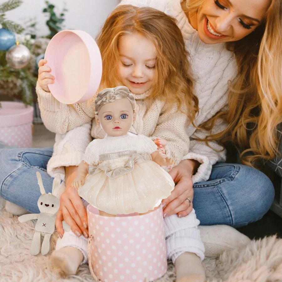 14-Inch Silicone Reborn Baby Doll with Interchangeable Outfits