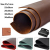 Roll of brown Crazy Horse leather for DIY crafting and leatherwork with a small leather pouch.